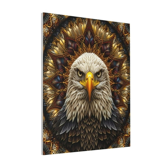 Sikiie Vintage Pattern Bald Eagle Print Canvas Decorative Hanging Painting, Anti-shrinkage Hanging Frame, Suitable for Home, Office Wall Decorations