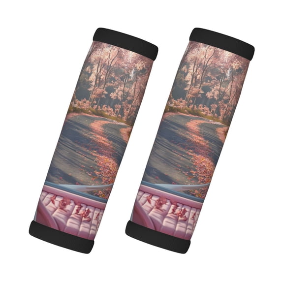 Sikiie Vintage Pink Drive View Luggage Handle Wraps for Suitcases Travel Accessories(2 Pack)