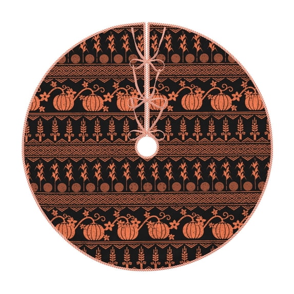 Sikiie Vintage Pumpkin Pattern Christmas Tree Skirt, Christmas Tree Decorations, Christmas Decor, Tree Mat Decoration(30-48IN)-36"