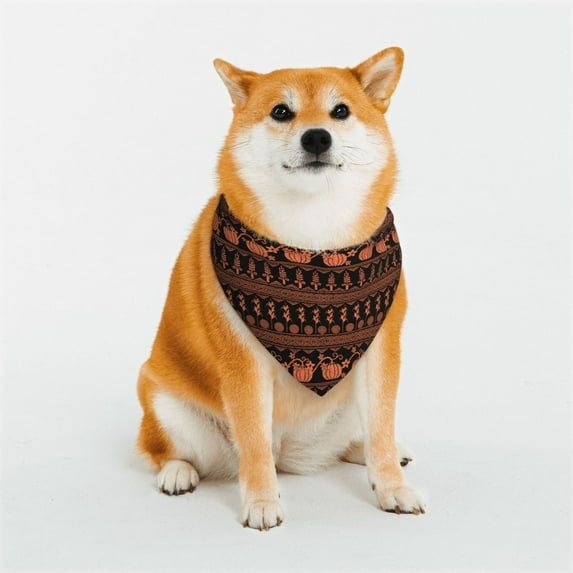 Sikiie Vintage Pumpkin Pattern Dog Bandanas-Dog Scarf Bib Kerchief Breed for Dogs and Small for Pets Gift-Medium