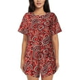 thumbnail image 1 of Sikiie Vintage Red Paisley Womens Pajama Sets Short Sleeve Top With Pants Sleepwear 2 Piece Lounge SetMedium, 1 of 6