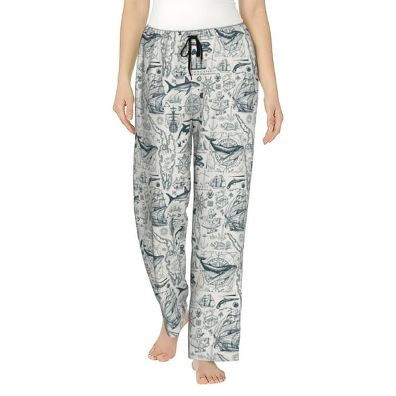 Sikiie Vintage Sailboats Women’s Ultra-Soft Comfy Lounge Pants Sleepwear Comfy Lounge Pants Drawstring Sleep Bottoms with PocketsXX-Large