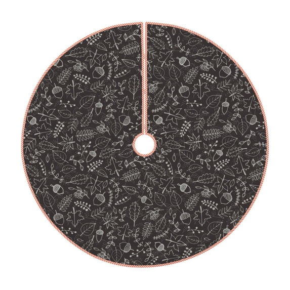 Sikiie Vintage Sketch Autumn Plants Christmas Tree Skirt, Christmas Tree Decorations, Christmas Decor, Tree Mat Decoration(30-48IN)-36"