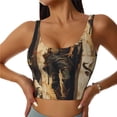 thumbnail image 1 of Sikiie Vintage Style Elk Print Strappy Sports Bra for Women Padded Push Up Sports Bra Athletic Running Sports Bra Workout Bra Yoga Bra, 1 of 5