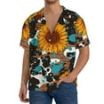 thumbnail image 1 of Sikiie Vintage Sunflowes Men's Wrinkle Free Untucked Cuban Shirt Business Casual Button Down Shirts Short Sleeve ShirtX-Large, 1 of 5