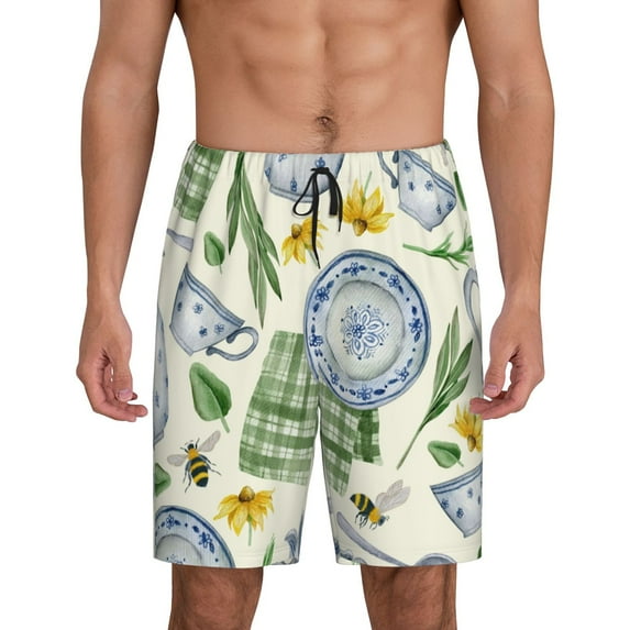 Sikiie Vintage Utensils Mens Pajama Shorts, Lightweight Lounge Pant with Pockets Soft Sleep Pj Shorts for MenX-Large