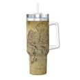 thumbnail image 1 of Sikiie Vintage World Map Insulated Stainless Water Bottle Lid Travel Mug Cup Insulated Tumblers Cup 40oz Ice Bully With Handle, 1 of 8