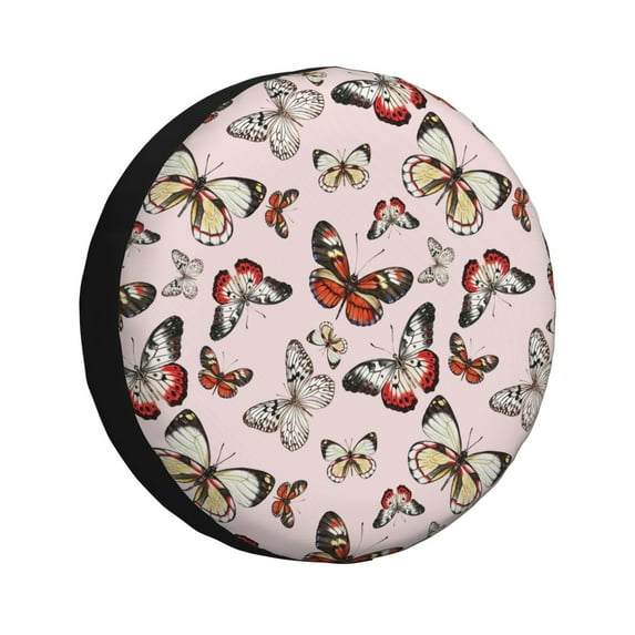 Sikiie Vintage flowers Print PVC Leather Spare Tire Wheel Cover Spare Tire Cover, for Car Truck SUV Camper Trailer Universal Fit-17 inch
