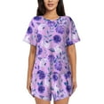thumbnail image 1 of Sikiie Violet Womens Pajama Sets Short Sleeve Top With Pants Sleepwear 2 Piece Lounge SetXX-Large, 1 of 6