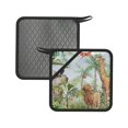 thumbnail image 1 of Sikiie Watercolor African Animals Wildlife Pot Holders Kitchen Insulation Mats Heat Resistant Pot-Holder Oven Anti-Scald Pads for Cooking Baking, 7.1*7.1inch, 1 of 8