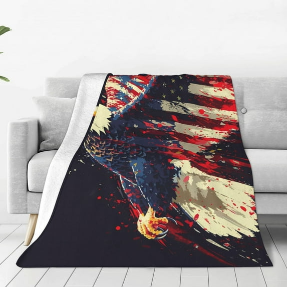 Sikiie Watercolor Bald Eagle Ultra-Soft Micro flannel Blanket Luxury All Seasons Warm Blanket for Bedding Sofa and Travel (4 sizes)-80"x60"