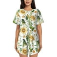 thumbnail image 1 of Sikiie Watercolor Bright Sunflowers Womens Pajama Sets Short Sleeve Top With Pants Sleepwear 2 Piece Lounge SetX-Large, 1 of 6