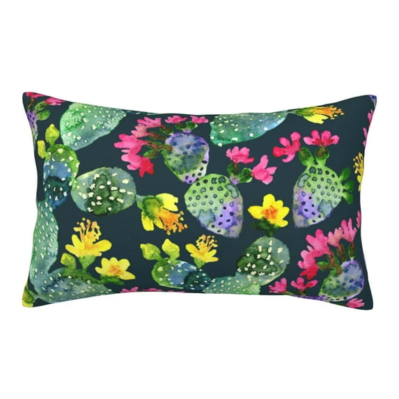 Sikiie Watercolor Cactuses Print Plush Pillow Cover, Wrinkle-proof and Stain-resistant Pillow Protector without Pillow Core, Home Decoration-20"x30"