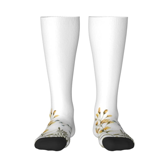 Sikiie Watercolor Floral Knee Socks, High Socks Long Stretchy Sock Women Knee High Stocking, Long Socks for Women