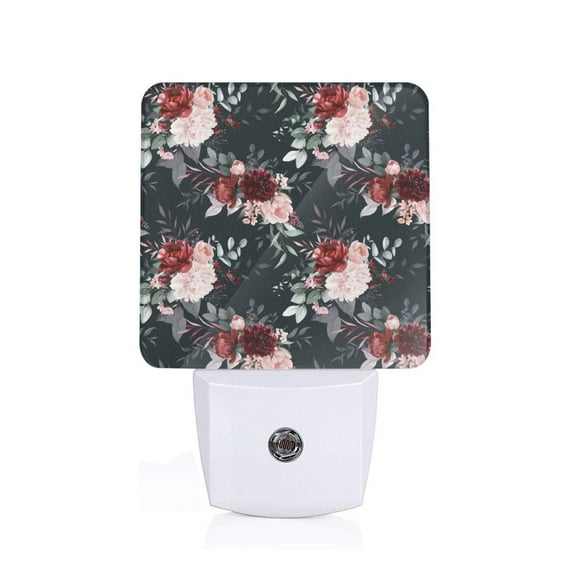 Sikiie Watercolor Floral Led Night Light, Warm White,Cool White Lights for Bathroom,Hallway,Bedroom, Kids Room-UK