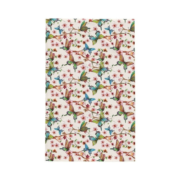 Sikiie Floral With Butterflies Waffle Weave Kitchen Dish Cloth,Super Absorbent Kitchen Dish Towels 16*26 Inches for Dish Rags Washing Dishes, Drying Dishes
