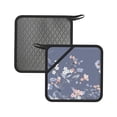 thumbnail image 1 of Sikiie Watercolor Flowers Butterfly Pot Holders Kitchen Insulation Mats Heat Resistant Pot-Holder Oven Anti-Scald Pads for Cooking Baking, 7.1*7.1inch, 1 of 8