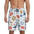 thumbnail image 1 of Sikiie Watercolor Nautical Mens Pajama Shorts, Lightweight Lounge Pant with Pockets Soft Sleep Pj Shorts for MenX-Large, 1 of 6
