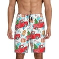 thumbnail image 1 of Sikiie Watercolor Red Truck And Fir Tree Mens Pajama Shorts, Lightweight Lounge Pant with Pockets Soft Sleep Pj Shorts for Men3X-Large, 1 of 6