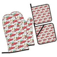 thumbnail image 1 of Sikiie Watercolor Red Truck And Fir Tree Oven Mitts and Pot Holders, Silicone Oven Gloves, Heat Resistant Oven Mitts 4Pcs Set, 1 of 6