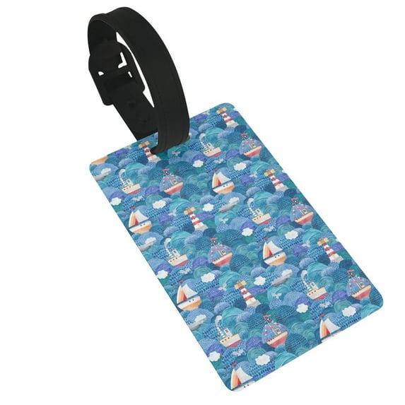 Sikiie Watercolor Ships Luggage Tags Privacy Cover ID Label Suitcase Tags Identifiers For School Bags,Suitcases