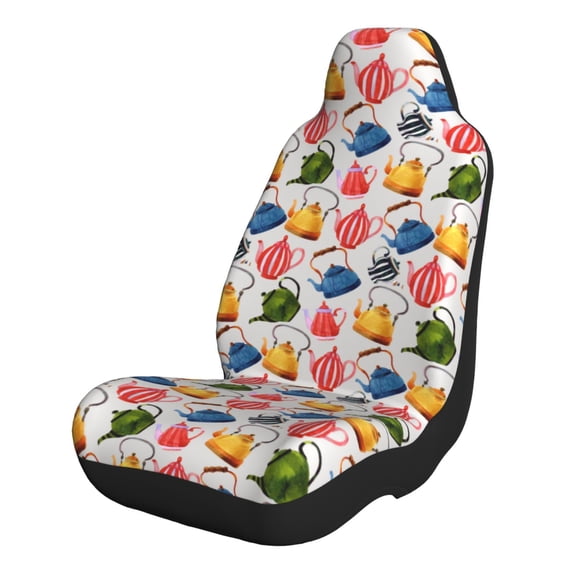 Sikiie Watercolor Teapots Car Seat Covers 2PCs Front Car Seat Covers Universal fit for Most Cars SUVs and Trucks-2 PCS
