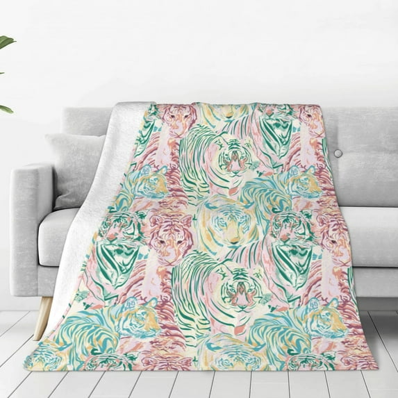Sikiie Watercolor Tiger Ultra-Soft Micro flannel Blanket Luxury All Seasons Warm Blanket for Bedding Sofa and Travel (4 sizes)-50"x40"