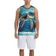 thumbnail image 1 of Sikiie Watercolor Turtle Basketball Jersey Reversible Men's Mesh Athletic Sports Shirts Training Practice S-4XLXX-Large, 1 of 6