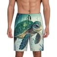 thumbnail image 1 of Sikiie Watercolor Turtle1 Mens Pajama Shorts, Lightweight Lounge Pant with Pockets Soft Sleep Pj Shorts for MenMedium, 1 of 6