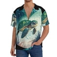 thumbnail image 1 of Sikiie Watercolor Turtle5 Men's Wrinkle Free Untucked Cuban Shirt Business Casual Button Down Shirts Short Sleeve ShirtXX-Large, 1 of 5