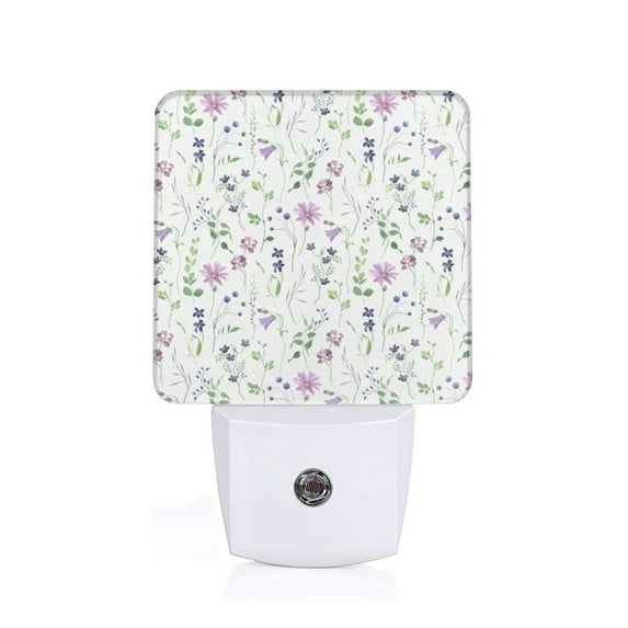 Sikiie Watercolor Wildflower Led Night Light, Warm White,Cool White Lights for Bathroom,Hallway,Bedroom, Kids Room-UK