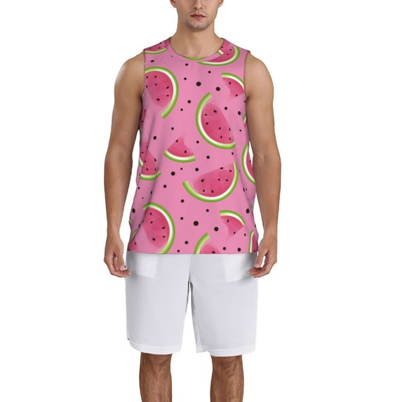 Sikiie Watermelon Basketball Jersey Reversible Men's Mesh Athletic Sports Shirts Training Practice S-4XLMedium
