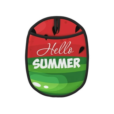 Sikiie Watermelon Hello Summer Silicone Pot Holders, Oven Mitts Heat Resistant Hot Pads, Non Slip Pot Holder for Kitchen Baking and Cooking 9.4 x 7.5 Inches