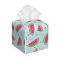 thumbnail image 1 of Sikiie Watermelon Leather Tissue Box Cover Square, tissue box holder, Tissue Box with Bottom Belt-5.2”x5.2”x5.2”, 1 of 7