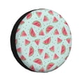 thumbnail image 1 of Sikiie Watermelon PVC Leather Spare Tire Wheel Cover Spare Tire Cover, for Car Truck SUV Camper Trailer Universal Fit(14-17in)-14 inch, 1 of 6