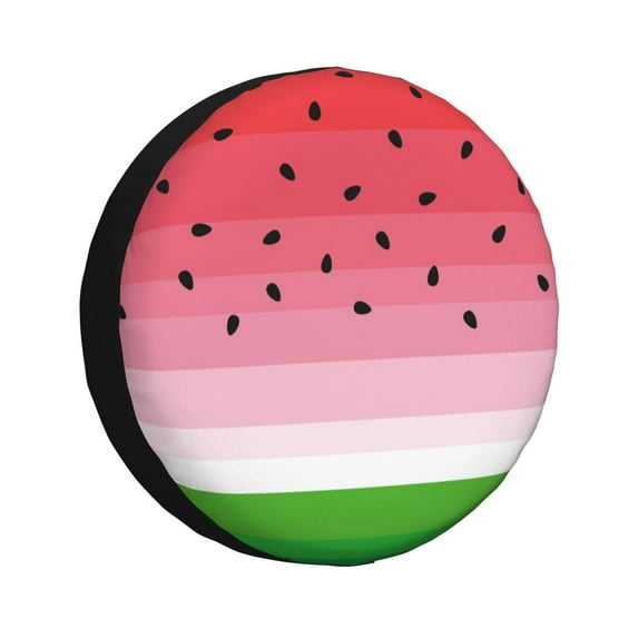 Sikiie Watermelon PVC Leather Spare Tire Wheel Cover Spare Tire Cover, for Car Truck SUV Camper Trailer Universal Fit(14-17in)-17 inch