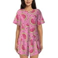 thumbnail image 1 of Sikiie Watermelon Womens Pajama Sets Short Sleeve Top With Pants Sleepwear 2 Piece Lounge Set3X-Large, 1 of 6