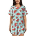 thumbnail image 1 of Sikiie Watermelon Womens Pajama Sets Short Sleeve Top With Pants Sleepwear 2 Piece Lounge Set4X-Large, 1 of 6