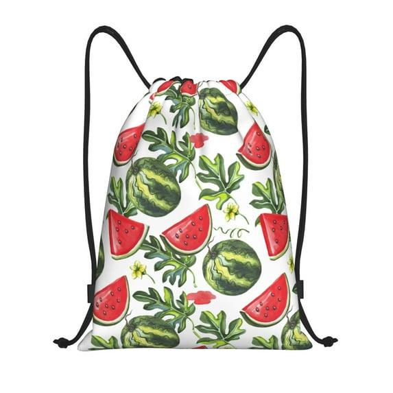 Sikiie Watermelons Drawstring Backpack Drawstring Bags, Draw String Back Bag for Sports, Gym, Travel, Swimming, Beach-Medium