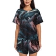 thumbnail image 1 of Sikiie Wave Chain Shark Womens Pajama Sets Short Sleeve Top With Pants Sleepwear 2 Piece Lounge Set4X-Large, 1 of 6