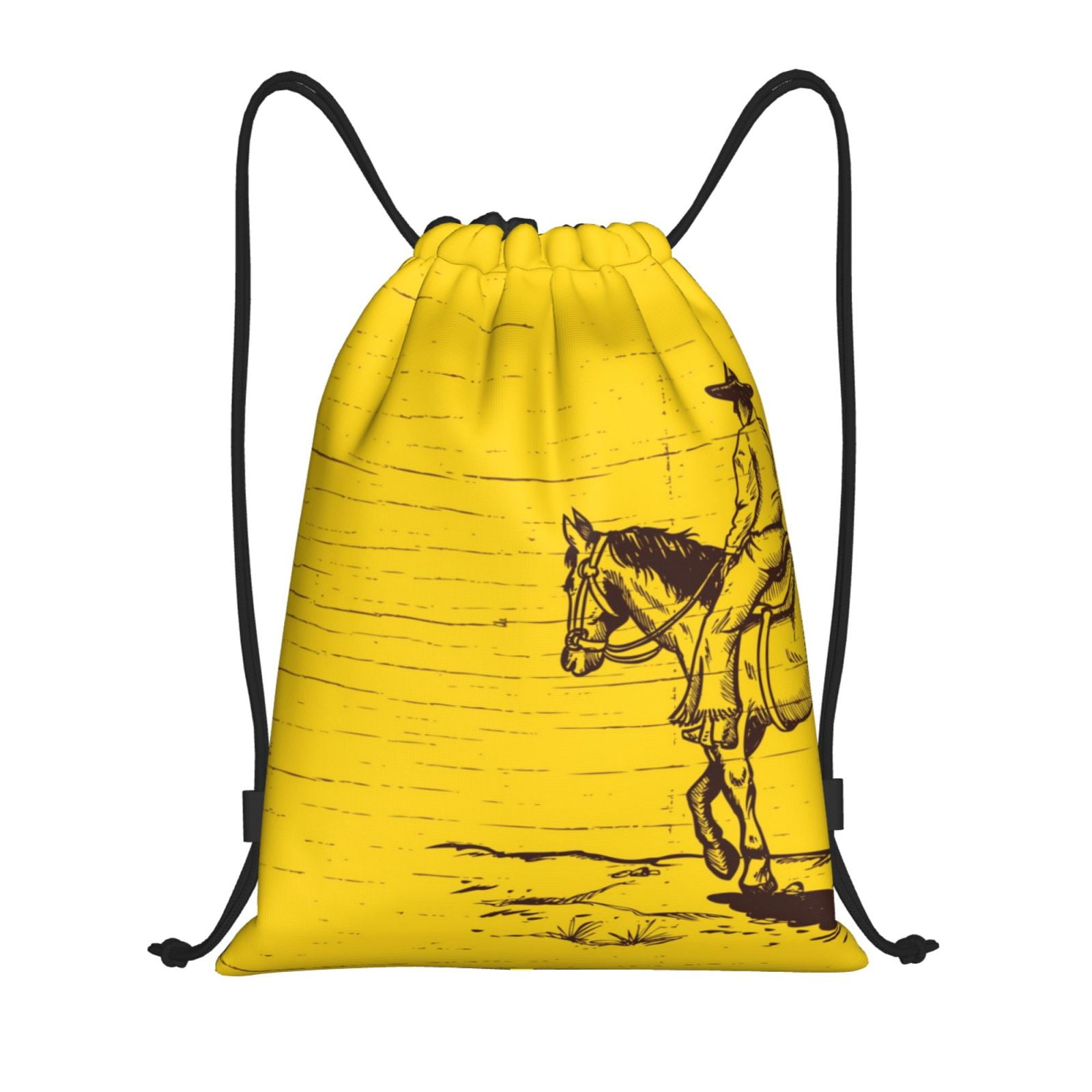 Sikiie Western Desert Cowboy 1 Drawstring Backpack Drawstring Bags