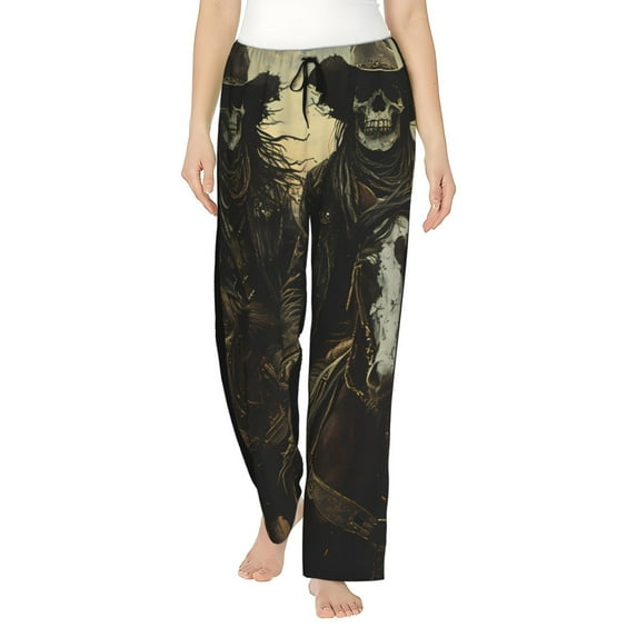 Sikiie Western Desert Skull Cowboy Women’s Ultra-Soft Comfy Lounge Pants Sleepwear Comfy Lounge Pants Drawstring Sleep Bottoms with PocketsSmall