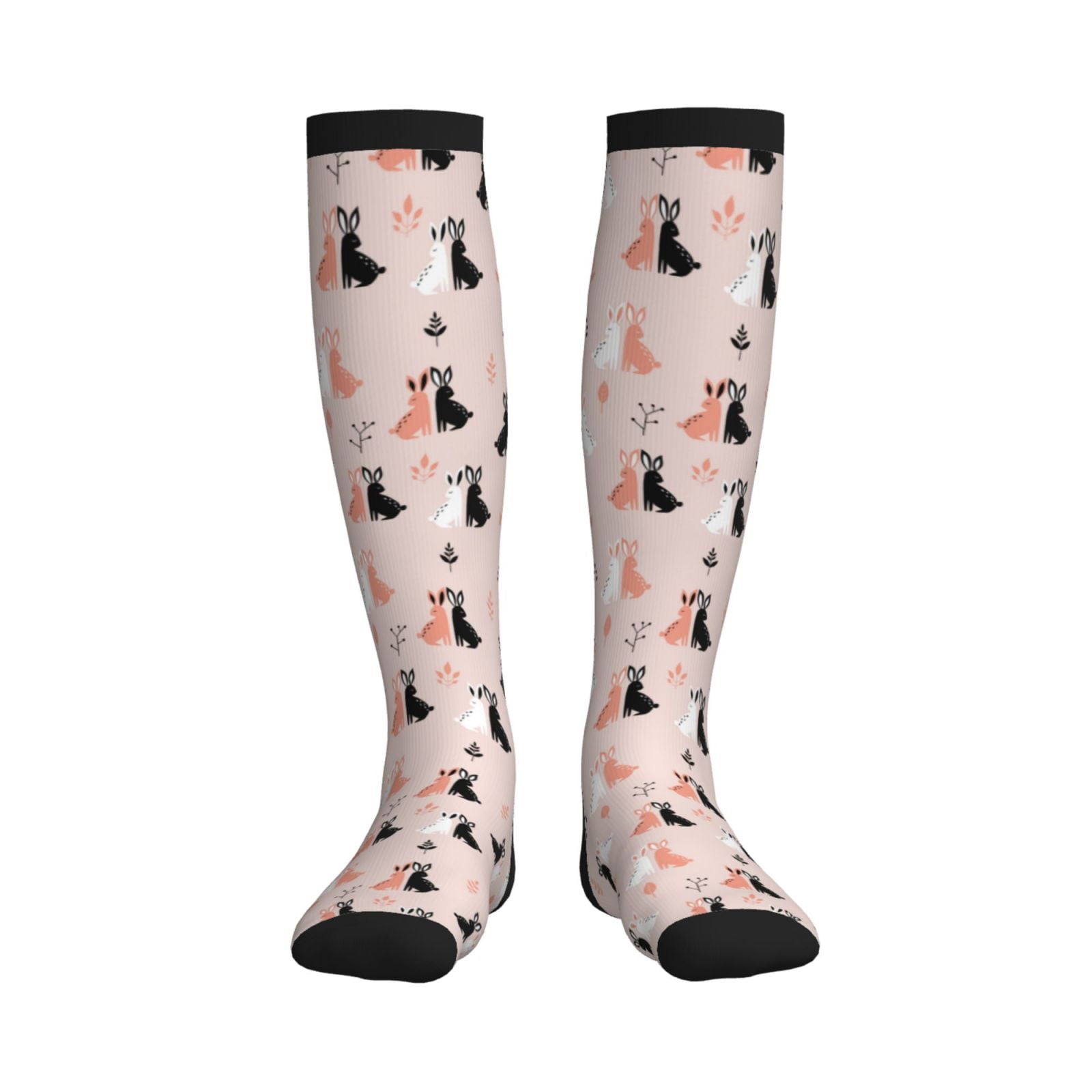 Sikiie White And Black Rabbit 1 Pairs Compression Socks for Men and ...