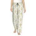 thumbnail image 1 of Sikiie White And Gold Geometry Women’s Ultra-Soft Comfy Lounge Pants Sleepwear Comfy Lounge Pants Drawstring Sleep Bottoms with PocketsMedium, 1 of 6