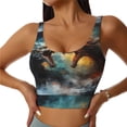 thumbnail image 1 of Sikiie White And Red Sketch Dragon Print Strappy Sports Bra for Women Padded Push Up Sports Bra Athletic Running Sports Bra Workout Bra Yoga Bra, 1 of 5