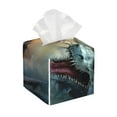 thumbnail image 1 of Sikiie White And Red Storm Dragon Leather Tissue Box Cover Square, tissue box holder, Tissue Box with Bottom Belt-5.2”x5.2”x5.2”, 1 of 7