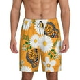 thumbnail image 1 of Sikiie White Floral and Butterflies Mens Pajama Shorts, Lightweight Lounge Pant with Pockets Soft Sleep Pj Shorts for Men4X-Large, 1 of 6