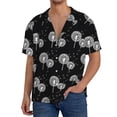 thumbnail image 1 of Sikiie White Flower Dandelion Men's Cuban Shirt, Hawaiian Shirts, Business Casual Button Down Shirts, Short Sleeve Shirt-XX-Large, 1 of 5
