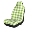 thumbnail image 1 of Sikiie White Green Plaid Car Seat Covers 2PCs Front Car Seat Covers Universal fit for Most Cars SUVs and Trucks-1, 1 of 9