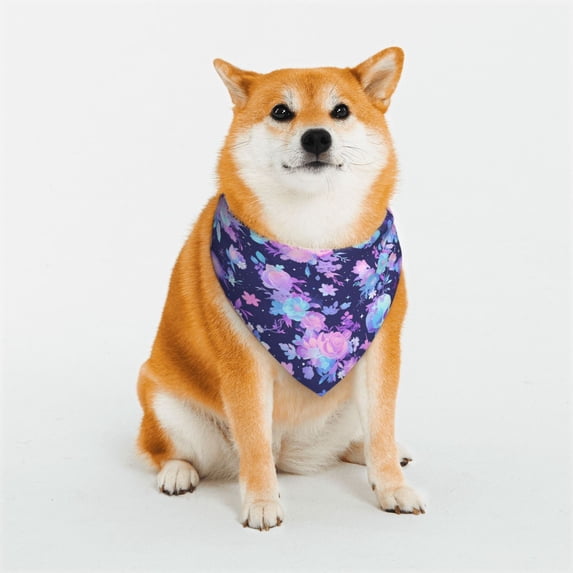 Sikiie White Skull Flower Dog Bandanas-Dog Scarf Bib Kerchief Breed for Dogs and Small for Pets Gift-Large
